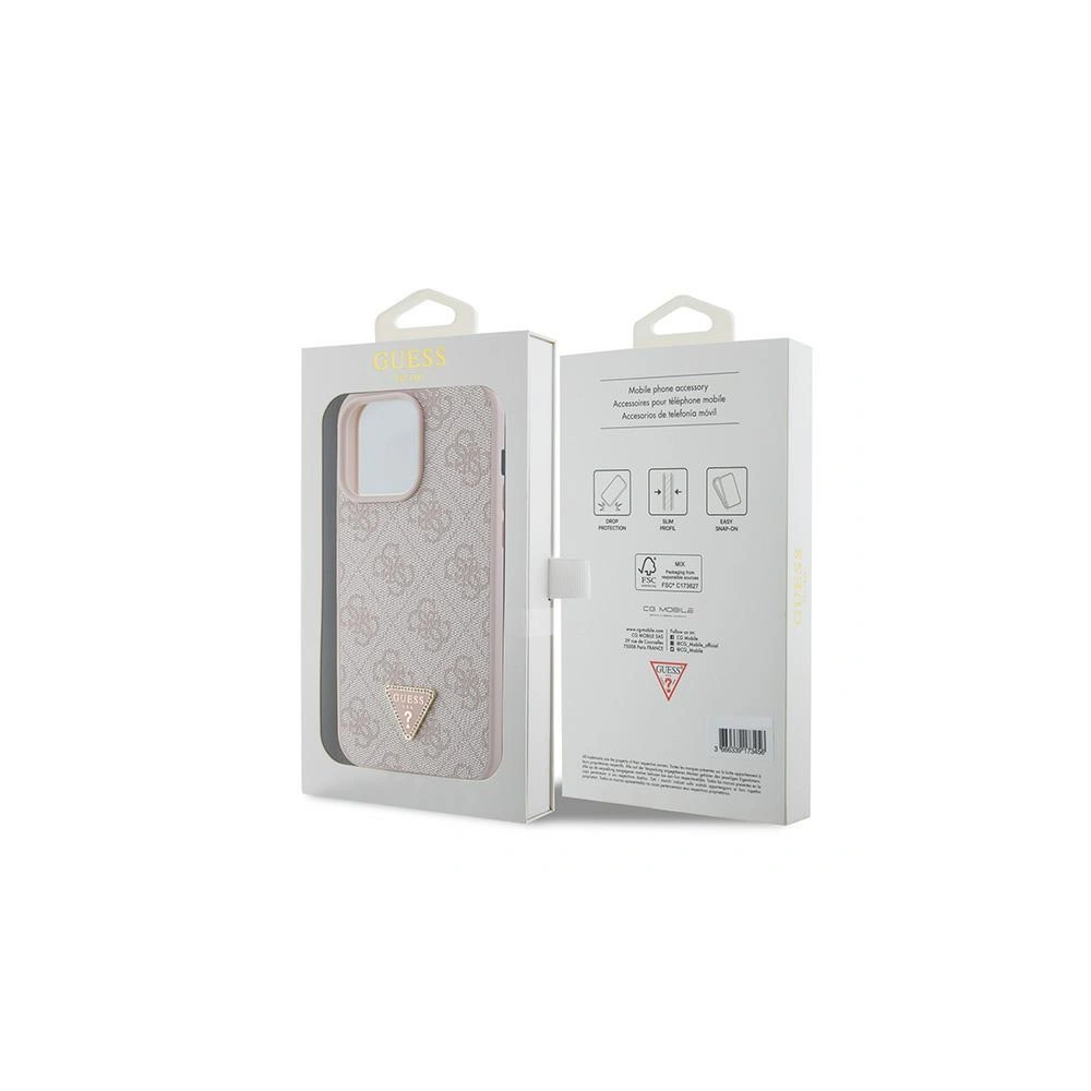 Hurtownia GSM - Case Guess GUHCP15XP4TDPP Apple iPhone 15 Pro Max Hartschale Leder 4G Diamant-Dreieck rosa/pink - GUE2929 - {ean13} - Hurt