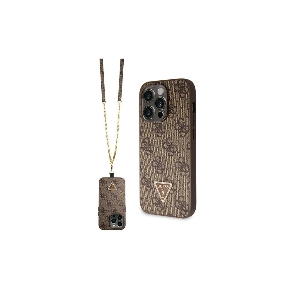 Wholesale Guess GUHCP15XP4TDSCPW Apple iPhone 15 Pro Max hardcase Crossbody 4G Metal Logo brown - GUE2933 - {ean13} - Hurt