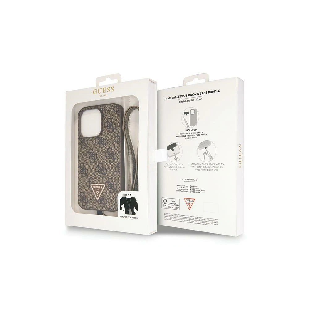 Hurtownia GSM - Etui Guess GUHCP15XP4TDSCPW Apple iPhone 15 Pro Max hardcase Crossbody 4G Metal Logo brązowy/brown - GUE2933 - {ean13} - Hurt