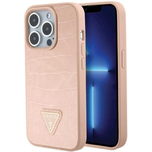 Hurtownia GSM - Etui Guess GUHCP15XPCRTHCP Apple iPhone 15 Pro Max hardcase Croco Triangle Metal Logo różowy/pink - GUE2935 - {ean13} - Hurt