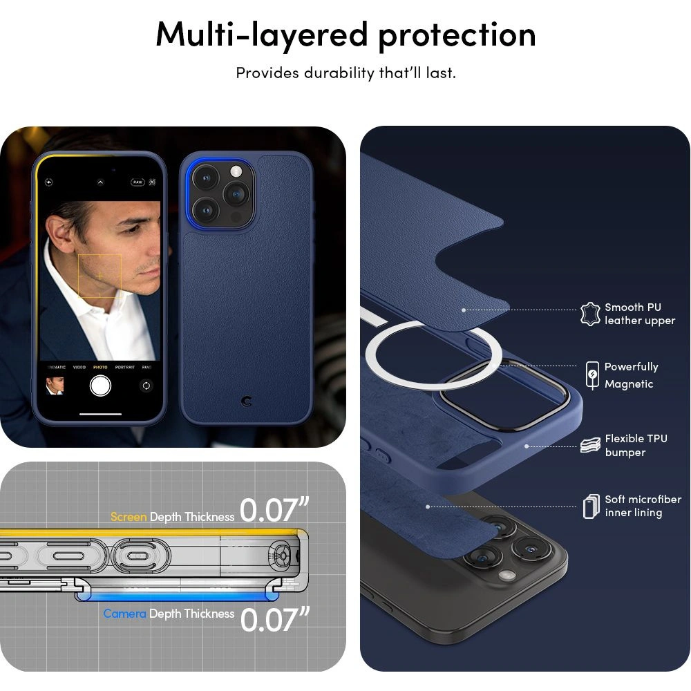 Hurtownia GSM - Case Spigen Cyrill Kajuk Mag MagSafe Apple iPhone 15 Pro Navy - SPN3095 - {ean13} - Hurt