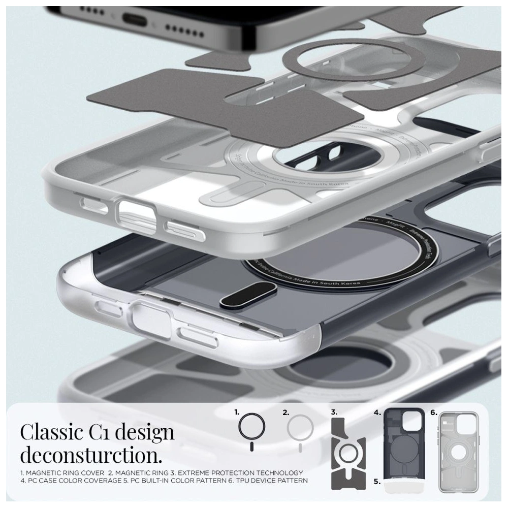 Hurtownia GSM - Case Spigen Classic C1 Mag MagSafe Apple iPhone 15 Pro Graphit - SPN3096 - {ean13} - Hurt