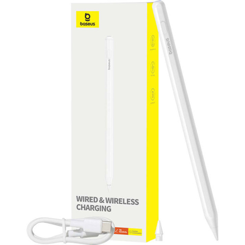 Baseus Distributor - 6932172636760 - BSU4602 - Baseus Smooth Writing Series stylus with wireless and wired charging (White) - B2B homescreen