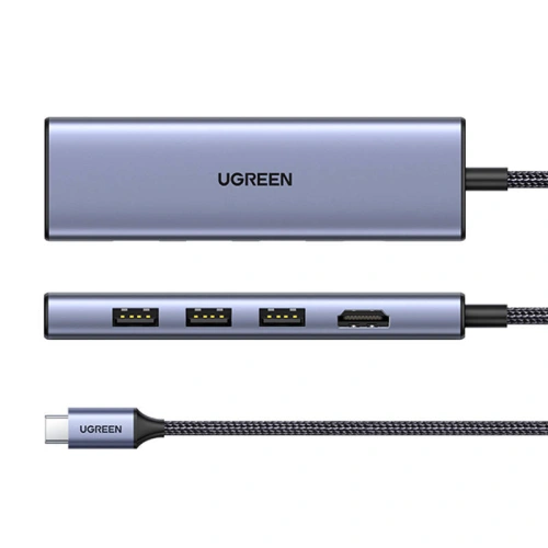 Adapter UGREEN CM511 HUB USB-C do HDMI, 3xUSB-A 3.0, SD/TF