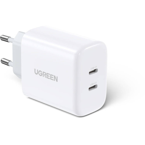 Ugreen Distributor - 6941876221424 - UGR1708 - UGREEN CD243 wall charger, 2xUSB-C, PD, PPS, QC, 40W (white) - B2B homescreen
