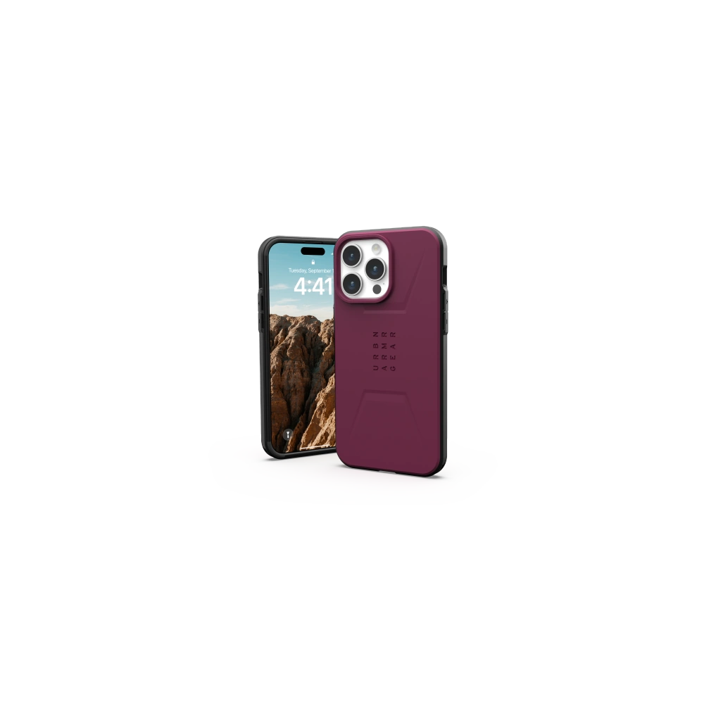 Wholesale UAG Urban Armor Gear Civilian MagSafe Apple iPhone 15 Pro Max (bordeaux) - UAG1287 - {ean13} - Hurt