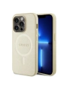Etui Guess GUHMP15LPSAHMCB Apple iPhone 15 Pro kemény tok Saffiano MagSafe arany/zöld