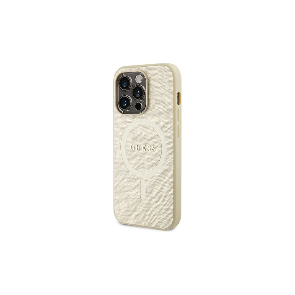 Hurtownia GSM - Case Guess GUHMP15LPSAHMCB Apple iPhone 15 Pro Hardcase Saffiano MagSafe gold - GUE2937 - {ean13} - Hurt