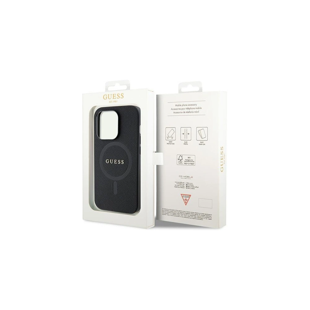 Hurtownia GSM - Case Guess GUHMP15LPSAHMCK Apple iPhone 15 Pro Hardcase Saffiano MagSafe schwarz/black - GUE2938 - {ean13} - Hurt