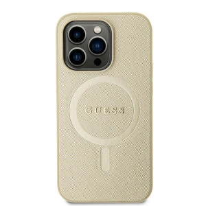 Etui Guess GUHMP15MPSAHMCB Apple iPhone 15 Plus / 14 Plus hardcase Saffiano MagSafe auriu/gold