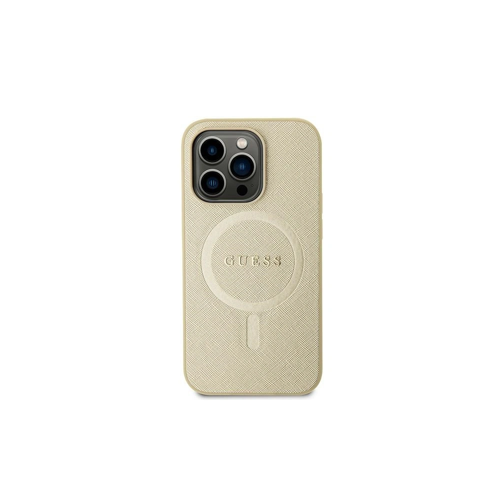 Hurtownia GSM - Etui Guess GUHMP15MPSAHMCB Apple iPhone 15 Plus / 14 Plus hardcase Saffiano MagSafe auriu/gold - GUE2939 - {ean13} - Hurt