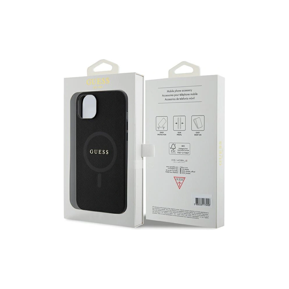 Wholesale Guess GUHMP15SPSAHMCK Apple iPhone 15 hardcase Saffiano MagSafe black - GUE2942 - {ean13} - Hurt