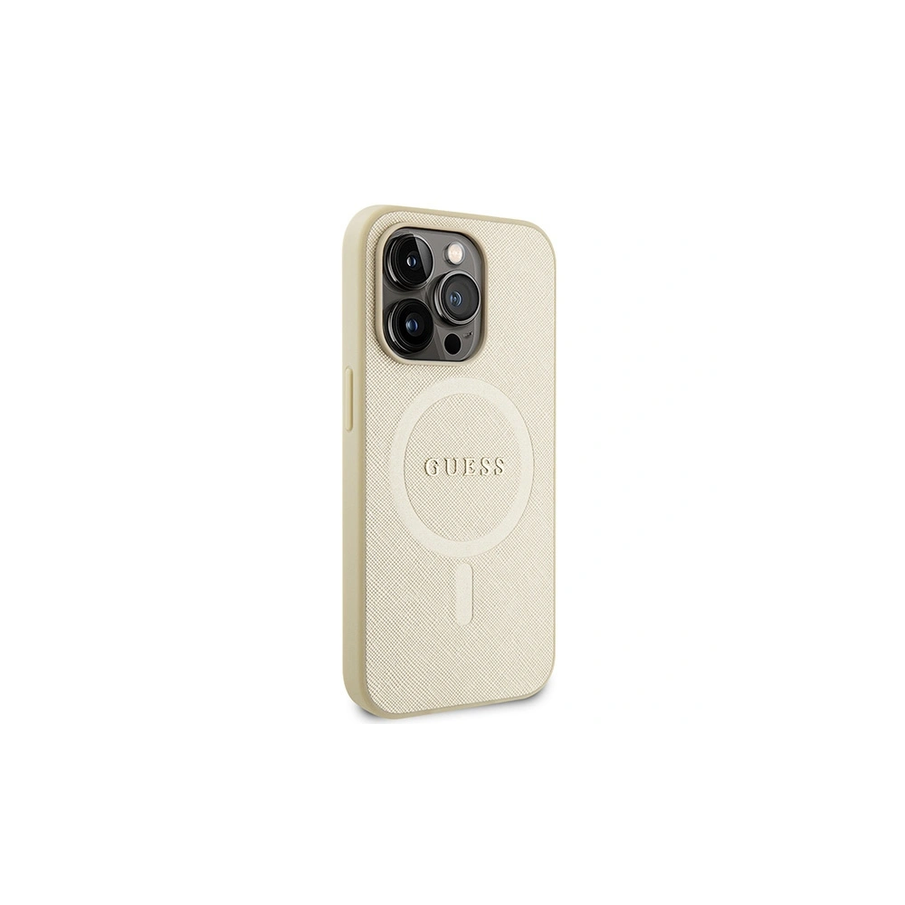 Hurtownia GSM - Etui Guess GUHMP15XPSAHMCB Apple iPhone 15 Pro Max hardcase Saffiano MagSafe zlatý/gold - GUE2945 - {ean13} - Hurt