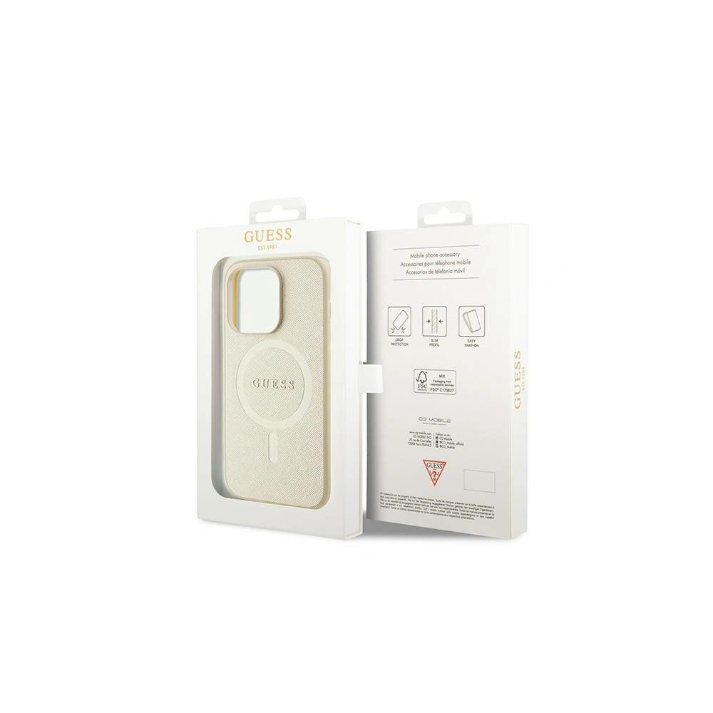 Hurtownia GSM - Etui Guess GUHMP15XPSAHMCB Apple iPhone 15 Pro Max hardcase Saffiano MagSafe zlatý/gold - GUE2945 - {ean13} - Hurt