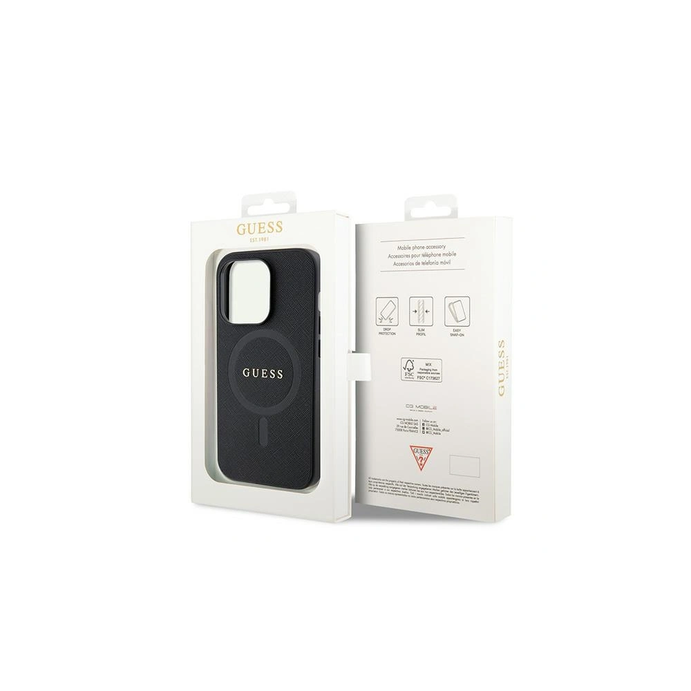 Hurtownia GSM - Case Guess GUHMP15XPSAHMCK Apple iPhone 15 Pro Max Hardcase Saffiano MagSafe schwarz/black - GUE2946 - {ean13} - Hurt