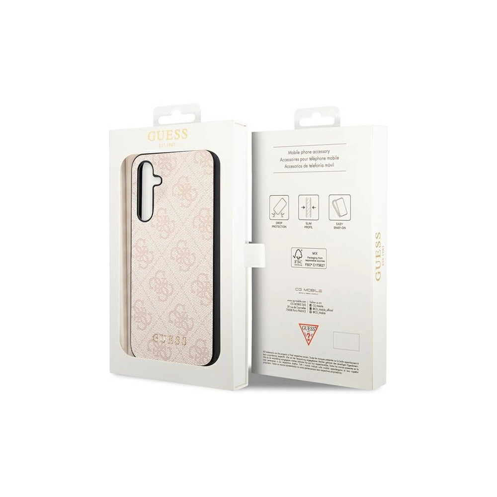 Wholesale Guess GUHCSA54G4GFPI Samsung Galaxy A54 5G pink hard case 4G Metal Gold Logo - GUE2611 - {ean13} - Hurt