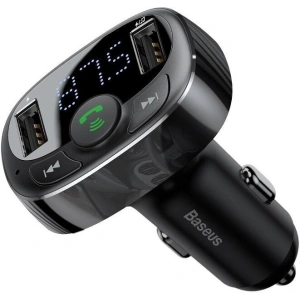 Transmiter FM Baseus T typed Bluetooth 2xUSB microSD Black