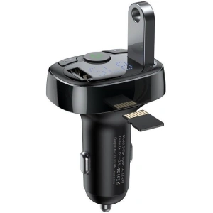 Transmiter FM Baseus T typed Bluetooth 2xUSB microSD Black