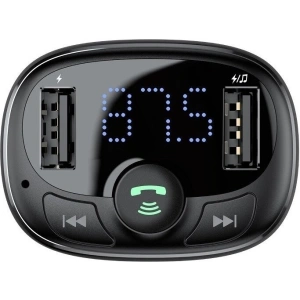 Hurtownia GSM - Transmiter FM Baseus T typ Bluetooth 2xUSB microSD černý - BSU408BLK - {ean13} - Hurt