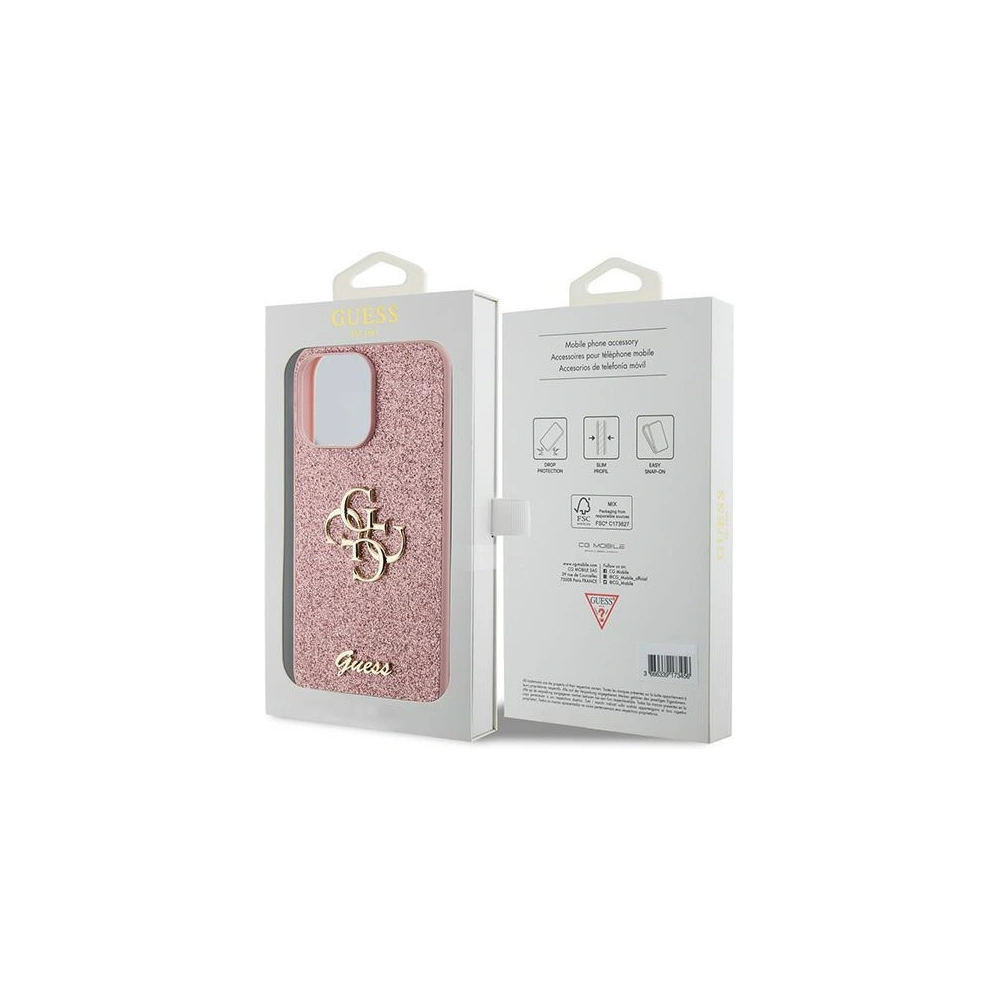 Hurtownia GSM - Etui Guess GUHCP15LHG4SGP Apple iPhone 15 Pro hardcase Glitter Script Big 4G růžový/pink - GUE2949 - {ean13} - Hurt