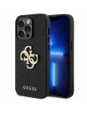 Etui Guess GUHCP15LPSP4LGK Apple iPhone 15 Pro hardcase kožené perforované 4G Glitter Logo černé/black