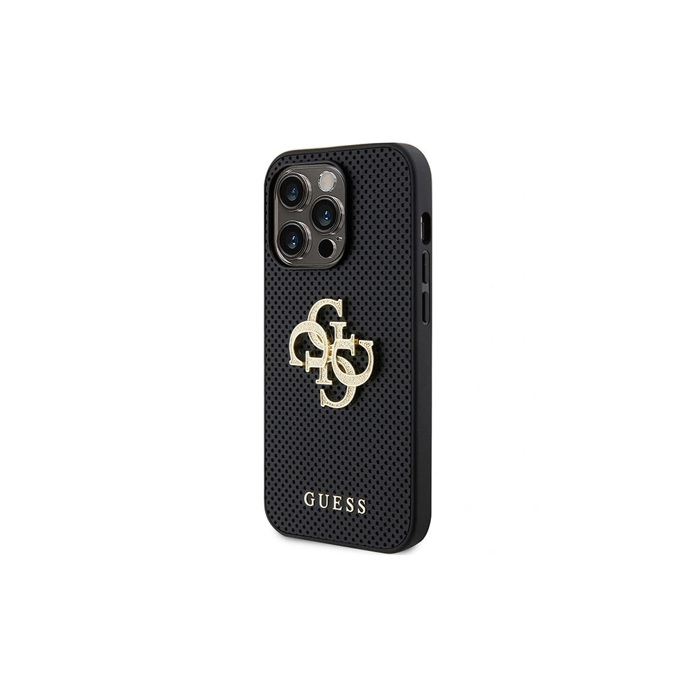 Wholesale Guess GUHCP15LPSP4LGK Apple iPhone 15 Pro hardcase Leather Perforated 4G Glitter Logo black - GUE2950 - {ean13} - Hurt