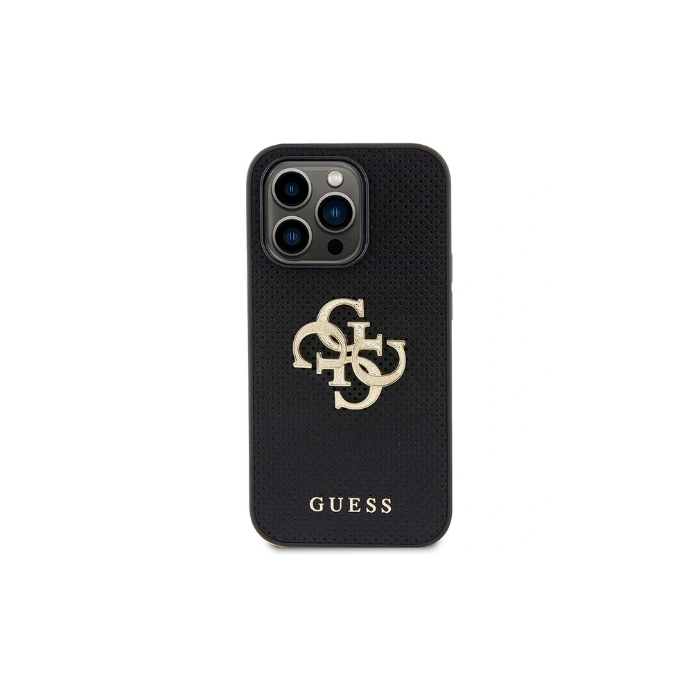 Wholesale Guess GUHCP15LPSP4LGK Apple iPhone 15 Pro hardcase Leather Perforated 4G Glitter Logo black - GUE2950 - {ean13} - Hurt