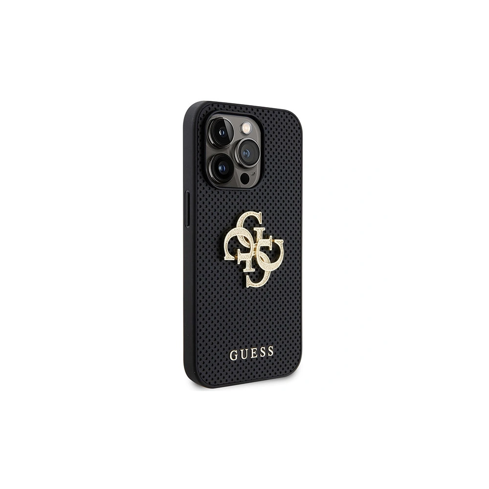 Wholesale Guess GUHCP15LPSP4LGK Apple iPhone 15 Pro hardcase Leather Perforated 4G Glitter Logo black - GUE2950 - {ean13} - Hurt