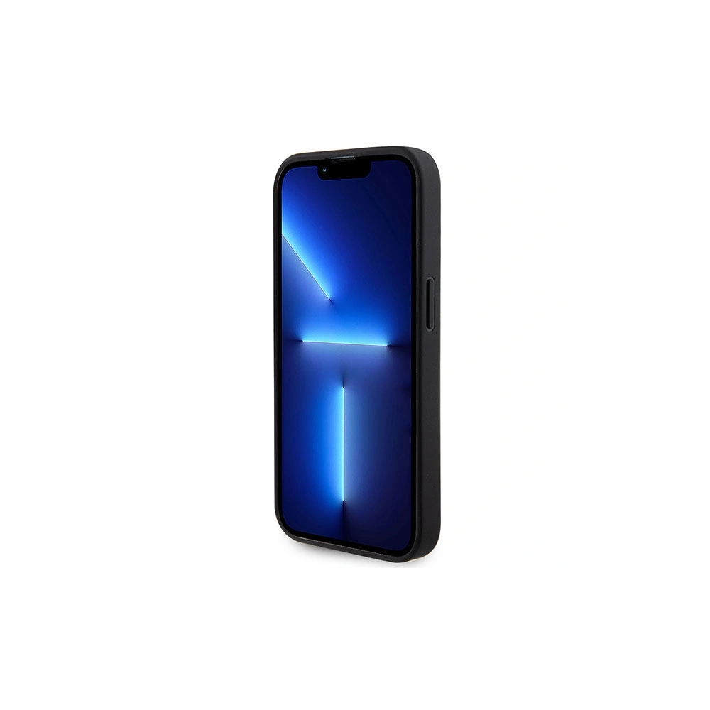Etui Guess GUHCP15LPSP4LGK Apple iPhone 15 Pro kemény borítás Bőr Perforált 4G Csillogó Logó fekete/black