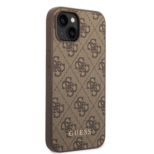 Etui Guess GUHCP15MG4GFBR Apple iPhone 15 Plus / 14 Plus hard case 4G Metal Gold Logo brązowy/brown