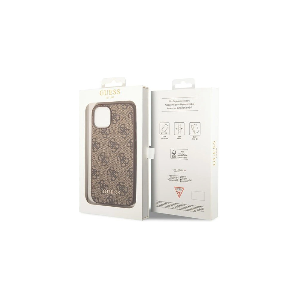 Hurtownia GSM - Case Guess GUHCP15MG4GFBR Apple iPhone 15 Plus / 14 Plus Hartschale 4G Metall Gold-Logo braun/braun - GUE2951 - {ean13} - Hurt