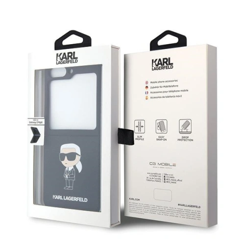 Etui Karl Lagerfeld KLHCZF5SNIKBCK Samsung Galaxy Z Flip5 hardcase Silicone Ikonik czarny/black