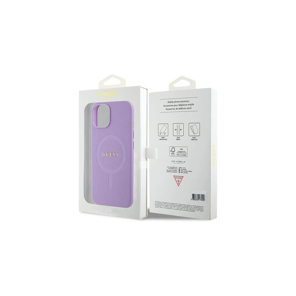Wholesale Guess GUHMP15SPSAHMCU Apple iPhone 15 hardcase Saffiano MagSafe purple - GUE2954 - {ean13} - Hurt
