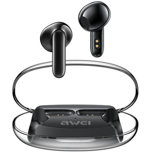 Awei Distributor - 6954284005760 - AWEI166 - AWEI T85 ENC Bluetooth 5.3 TWS headphones + docking station black - B2B homescreen