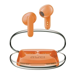 Hurtownia GSM - Sluchátka TWS AWEI T85 ENC Bluetooth 5.3 + dokovací stanice oranžová/oranžová - AWEI168 - {ean13} - Hurt