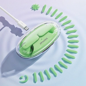 Hurtownia GSM - TWS sluchátka AWEI T85 ENC Bluetooth 5.3 + dokovací stanice zelená/green - AWEI170 - {ean13} - Hurt