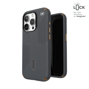 Speck Presidio2 Grip ClickLock & MagSafe Apple iPhone 15 Pro (Charcoal Grey/Cool Bronze)