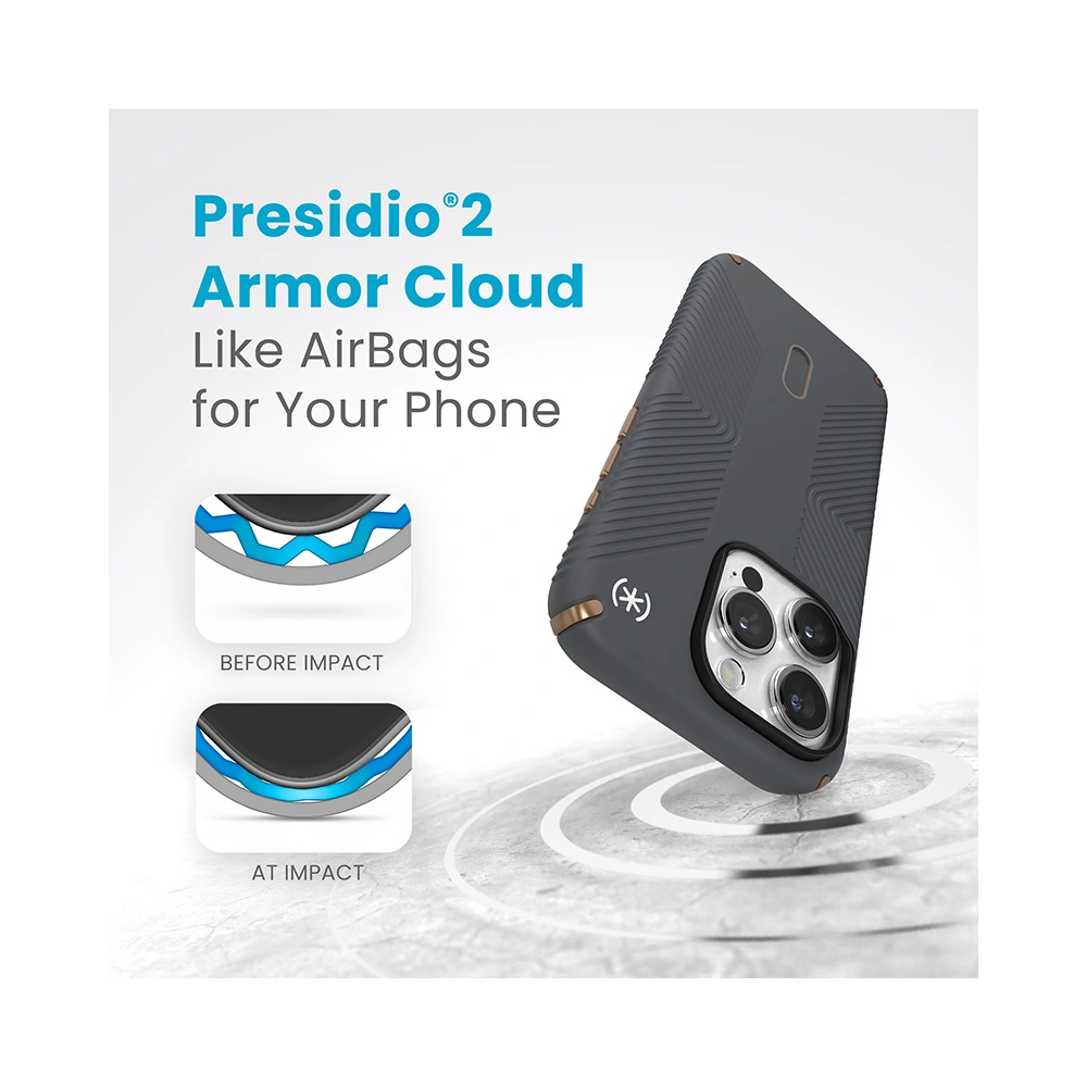 Wholesale Speck Presidio2 Grip ClickLock & MagSafe Apple iPhone 15 Pro (Charcoal Grey/Cool Bronze) - SPK557 - {ean13} - Hurt