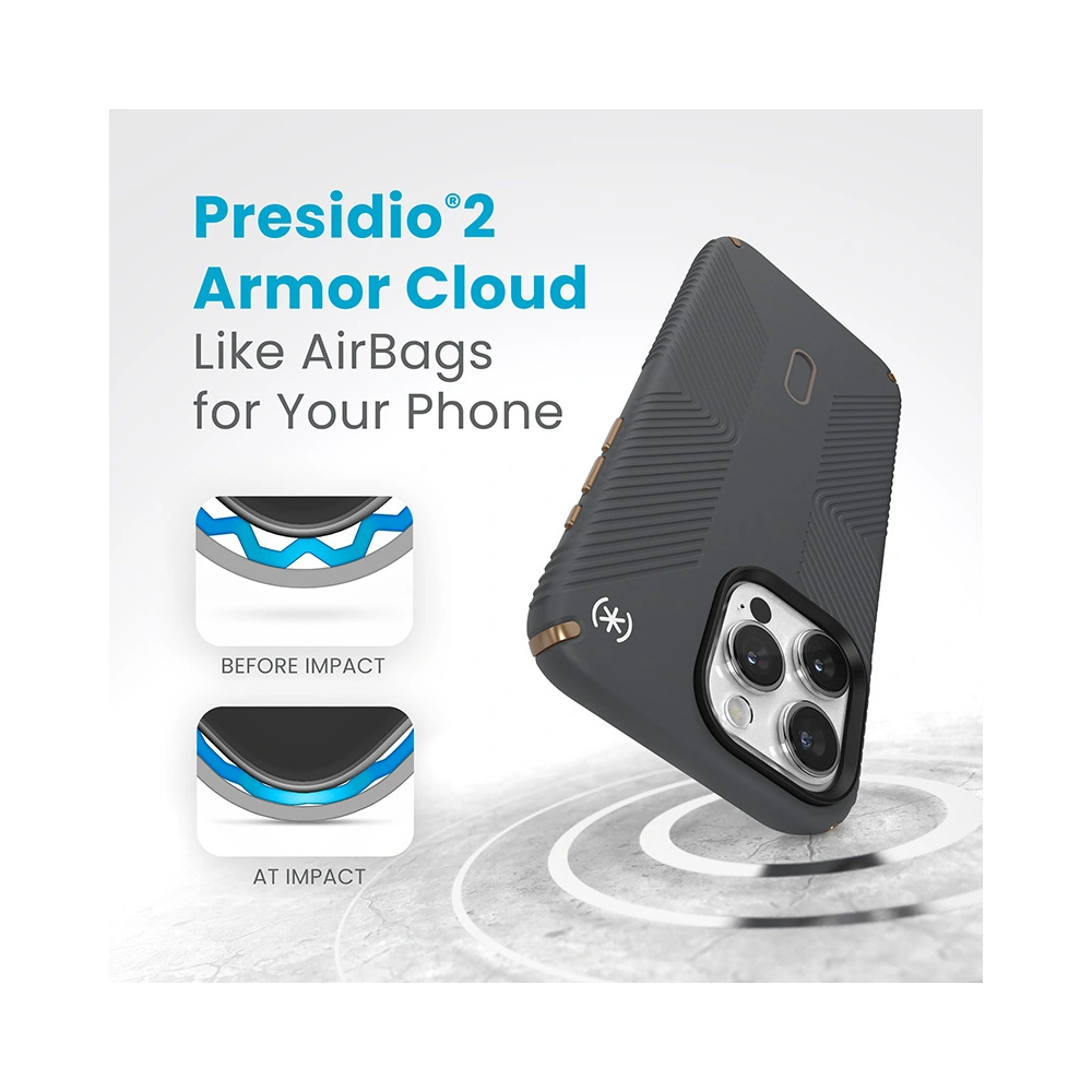 Wholesale Speck Presidio2 Grip ClickLock & MagSafe Apple iPhone 15 Pro Max (Charcoal Grey/Cool Bronze) - SPK558 - {ean13} - Hurt
