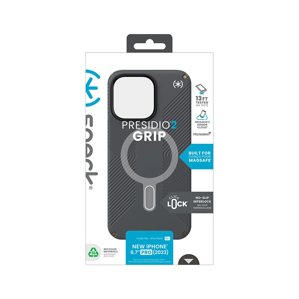 Wholesale Speck Presidio2 Grip ClickLock & MagSafe Apple iPhone 15 Pro Max (Charcoal Grey/Cool Bronze) - SPK558 - {ean13} - Hurt