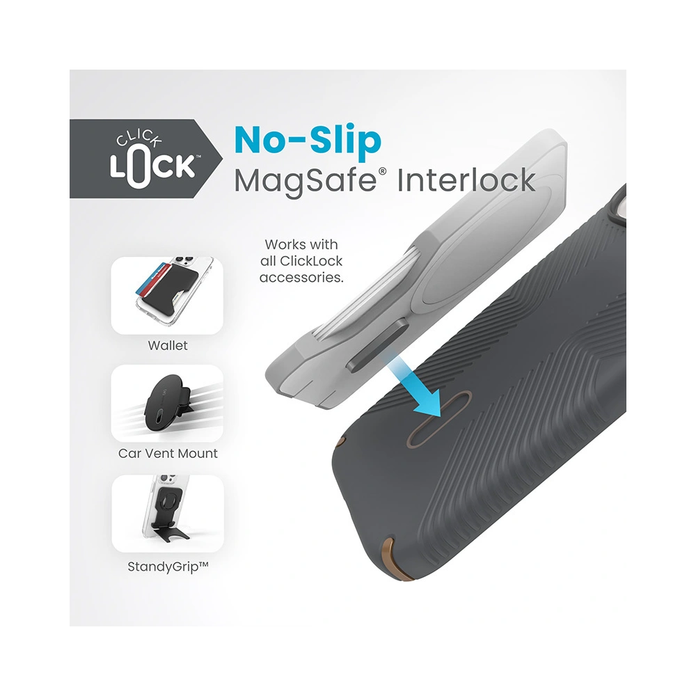 Wholesale Speck Presidio2 Grip ClickLock & MagSafe Apple iPhone 15 (Charcoal Grey/Cool Bronze) - SPK559 - {ean13} - Hurt