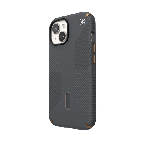 Etui Speck Presidio2 Grip ClickLock & MagSafe Apple iPhone 15 (Charcoal Grey/Cool Bronze)