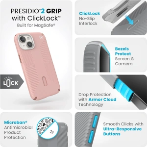 Hurtownia GSM - Etui Speck Presidio2 Grip ClickLock & MagSafe Apple iPhone 15 (Dahlia Pink/Rose Copper) - SPK560 - {ean13} - Hurt