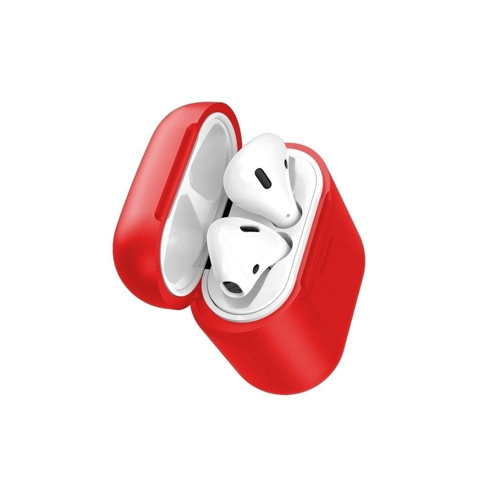 Hurtownia GSM - Etui ochronne na słuchawki Apple AirPods z szybkim ładowaniem QI, Baseus - czerwone - BSU420RED - {ean13} - Hurt