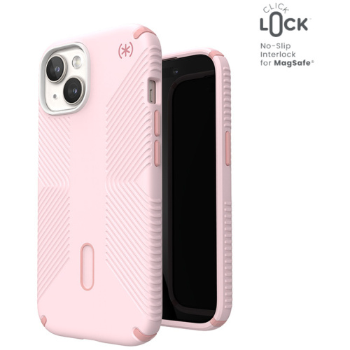 Speck Distributor - 840168532773 - SPK561 - Speck Presidio2 Grip ClickLock & MagSafe Apple iPhone 15 (Nimbus Pink/Dahlia Pink) - B2B homescreen