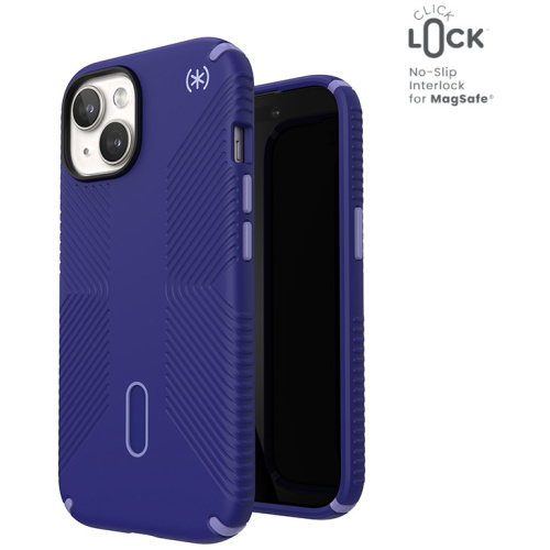 Speck Distributor - 840168532797 - SPK562 - Speck Presidio2 Grip ClickLock & MagSafe Apple iPhone 15 (Future Blue/Purple Ink) - B2B homescreen