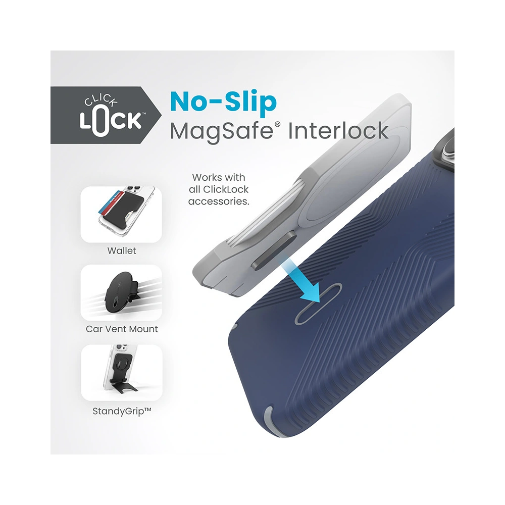 Hurtownia GSM - Etui Speck Presidio2 Grip ClickLock & MagSafe Apple iPhone 15 Pro Max (Albastru Costal/Gri de Praf) - SPK567 - {ean13} - Hurt