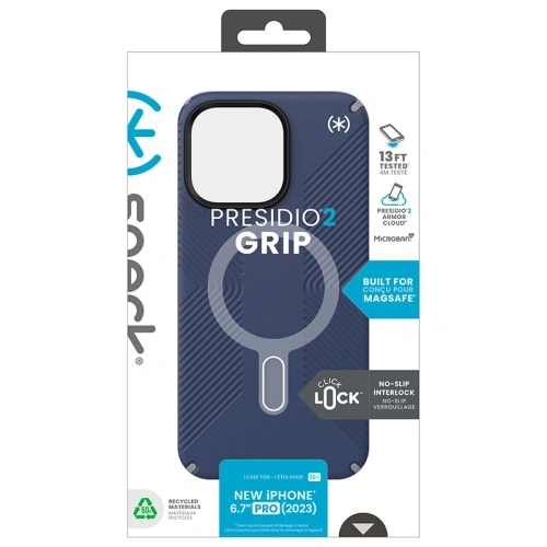 Etui Speck Presidio2 Grip ClickLock & MagSafe Apple iPhone 15 Pro Max (Coastal Blue/Dust Grey)