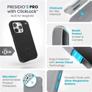 Hurtownia GSM - Etui Speck Presidio2 Pro ClickLock & MagSafe Apple iPhone 15 Pro (Černá/Šedá/White) - SPK568 - {ean13} - Hurt