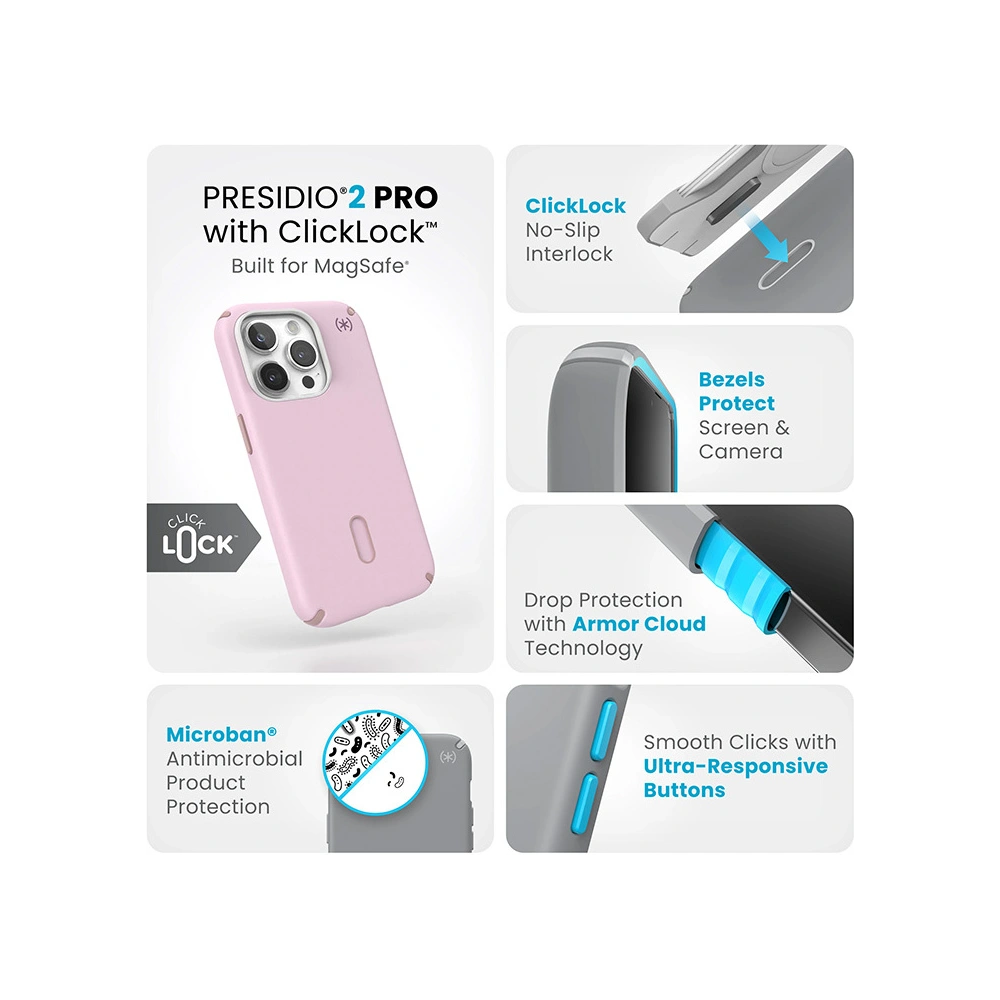 Hurtownia GSM - Case Speck Presidio2 Pro ClickLock & MagSafe Apple iPhone 15 Pro (Weiches Flieder/Nelkenblatt) - SPK569 - {ean13} - Hurt
